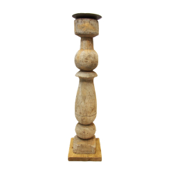 Świecznik drewniany w starym stylu 40cm